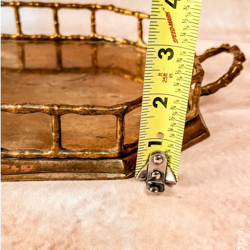 Faux-Bamboo Brass Tray - Picture 8 of 9